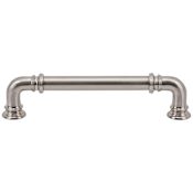 Vesta Fine Hardware Ronan Solid Brass 5" Center to Center Luxury Industrial Pipe Style Cabinet Handle / Drawer Pull Brushed Satin Nickel
