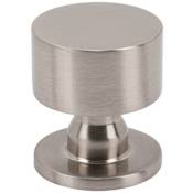 Vesta Fine Hardware Dante Solid Brass 1-1/8" Smooth Flat Disc Round Luxury Cabinet Knob / Drawer Knob Brushed Satin Nickel