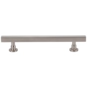 Vesta Fine Hardware Dante Solid Brass 5-1/16" Center to Center Sleek Square Bar Luxury Cabinet Handle / Drawer Pull Brushed Satin Nickel