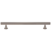 Vesta Fine Hardware Dante Solid Brass 7-9/16" Center to Center Sleek Square Bar Luxury Cabinet Handle / Drawer Pull Brushed Satin Nickel