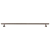 Vesta Fine Hardware Dante Solid Brass 12" Center to Center Sleek Large Square Bar Luxury Cabinet Handle / Drawer Pull Brushed Satin Nickel