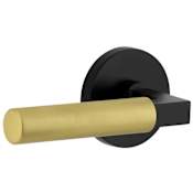 Viaggio Split Finish Solid Brass Non-Turning Two-Sided Dummy Lever Set with Contempo Lever and Circolo Rose Satin Black / Satin Brass