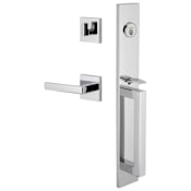 Viaggio Quadrato Left Handed Full Plate Keyed Entry "D" Grip Handleset with Lusso Interior Lever and Quadrato Trim - 2-3/4" Backset Bright Chrome