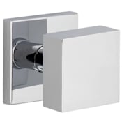 Viaggio Quadrato Solid Brass Passage Door Knob Set with Linen Backplate - 2-3/4" Backset Bright Chrome