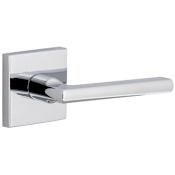 Viaggio Quadrato Right Handed Solid Brass Passage Door Lever Set with Milano Lever and Quadrato Linen Backplate - 2-3/8" Backset Bright Chrome
