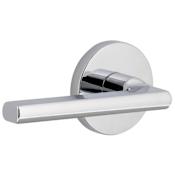 Viaggio Circolo Left Handed Solid Brass Passage Door Lever Set with Milano Lever and Circolo Rosette - 2-3/4" Backset Bright Chrome