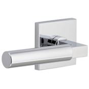 Viaggio Quadrato Left Handed Solid Brass Passage Door Lever Set with Contempo Lever and Quadrato Backplate - 2-3/8" Backset Bright Chrome