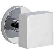 Viaggio Circolo Solid Brass Privacy Door Knob Set with Quadrato Brass Knob and Circolo Rosette - 2-3/8" Backset Bright Chrome
