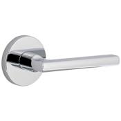 Viaggio Circolo Right Handed Solid Brass Privacy Door Lever Set with Milano Lever and Circolo Rosette - 2-3/8" Backset Bright Chrome