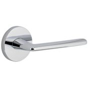 Viaggio Circolo Right Handed Solid Brass Privacy Door Lever Set with Brezza Lever and Circolo Rosette - 2-3/4" Backset Bright Chrome
