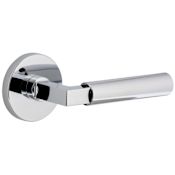 Viaggio Circolo Right Handed Solid Brass Privacy Door Lever Set with Contempo Lever and Circolo Rosette - 2-3/8" Backset Bright Chrome