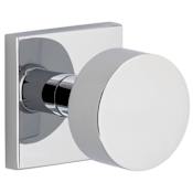 Viaggio Quadrato Solid Brass Non-Turning One-Sided Dummy Door Knob with Circolo Brass Knob and Quadrato Backplate Bright Chrome