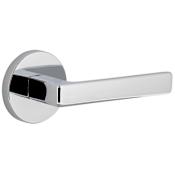 Viaggio Circolo Right Handed Solid Brass Non-Turning One-Sided Dummy Door Lever with Lusso Lever and Circolo Rosette Bright Chrome