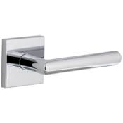 Viaggio Quadrato Right Handed Solid Brass Non-Turning One-Sided Dummy Door Lever with Moderno Lever and Quadrato Backplate Bright Chrome