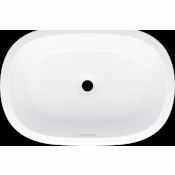 Victoria and Albert Barcelona 22-3/8" Oval Limestone Undermount Bathroom Sink with Overflow Standard Matte White