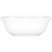 Victoria and Albert Amiata 65" Free Standing Volcanic Limestone Soaking Tub with Center Drain and Overflow Gloss White