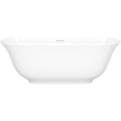 Victoria and Albert Amiata 60" Free Standing Natural Stone Soaking Tub with Center Drain Gloss White
