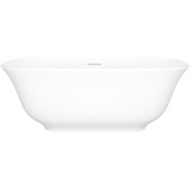 Victoria and Albert Amiata 60" Free Standing Natural Stone Soaking Tub with Center Drain Matte White