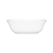 Victoria and Albert Amiata 70" Free Standing Natural Stone Soaking Tub with Center Drain Standard Matte White
