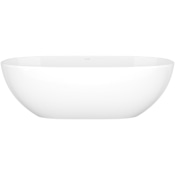 Victoria and Albert Barcelona 67" Free Standing Volcanic Limestone Soaking Tub with Center Drain Gloss White