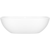 Victoria and Albert Barcelona 67" Free Standing Volcanic Limestone Soaking Tub with Center Drain and Overflow Matte White