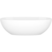 Victoria and Albert Barcelona 71" Free Standing Volcanic Limestone Soaking Tub with Center Drain Gloss White