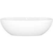 Victoria and Albert Barcelona 71" Free Standing Volcanic Limestone Soaking Tub with Center Drain and Overflow Gloss White