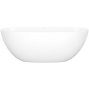 Victoria and Albert Barcelona 60" Free Standing Natural Stone Soaking Tub with Center Drain Gloss White