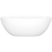 Victoria and Albert Barcelona 60" Free Standing Natural Stone Soaking Tub with Center Drain and Overflow Gloss White