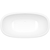 Victoria and Albert Barcelona 60" Drop In, Undermount Volcanic Limestone Soaking Tub with Center Drain and Overflow Standard White