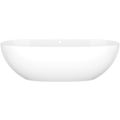 Victoria and Albert Barcelona 70" Free Standing Volcanic Limestone Soaking Tub with Center Drain and Overflow Gloss White