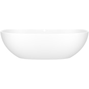 Victoria and Albert Barcelona 70" Free Standing Volcanic Limestone Soaking Tub with Center Drain and Overflow Matte White