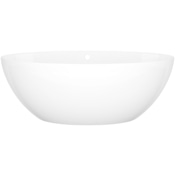 Victoria and Albert Corvara 59" Free Standing Volcanic Limestone Soaking Tub with Center Drain and Overflow Gloss White