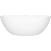Victoria and Albert Corvara 59" Free Standing Volcanic Limestone Soaking Tub with Center Drain Matte White