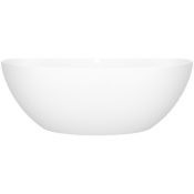 Victoria and Albert Corvara 59" Free Standing Volcanic Limestone Soaking Tub with Center Drain and Overflow Matte White