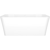Victoria and Albert Edge 59" Free Standing Volcanic Limestone Soaking Tub with Center Drain Gloss White