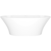 Victoria and Albert Ionian 67" Free Standing Volcanic Limestone Soaking Tub with Center Drain Gloss White