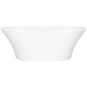 Victoria and Albert Ionian 67" Free Standing Volcanic Limestone Soaking Tub with Reversible Drain and Overflow Matte White