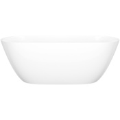Victoria and Albert Lussari 61" Free Standing Natural Stone Soaking Tub with Center Drain, No Overflow Standard White