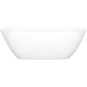 Victoria and Albert Lussari 65" Free Standing Natural Stone Soaking Tub with Center Drain and Overflow Standard White
