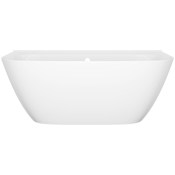 Victoria and Albert Lussari 63" Free Standing, Single Wall Volcanic Limestone Soaking Tub with Center Drain and Overflow Standard White