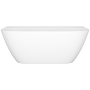 Victoria and Albert Lussari 63" Free Standing, Single Wall Volcanic Limestone Soaking Tub with Center Drain and Tile Flange Standard White