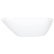 Victoria and Albert Mozzano 67" Free Standing Volcanic Limestone Soaking Tub with Reversible Drain Gloss White