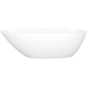 Victoria and Albert Mozzano 65" Free Standing Volcanic Limestone Soaking Tub with Reversible Drain Gloss White