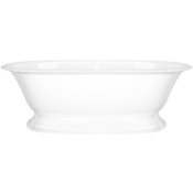 Victoria and Albert Elwick 75" Free Standing Volcanic Limestone Soaking Tub with Center Drain and Overflow Gloss White