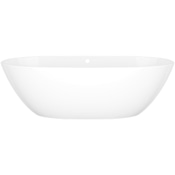 Victoria and Albert Terrassa 67" Free Standing Volcanic Limestone Soaking Tub with Center Drain and Overflow Gloss White