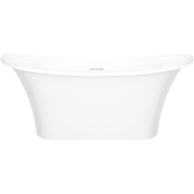 Victoria and Albert Toulouse 60" Free Standing Natural Stone Soaking Tub with Center Drain Gloss White