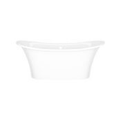 Victoria and Albert Toulouse 65" Free Standing Natural Stone Soaking Tub with Center Drain Standard White