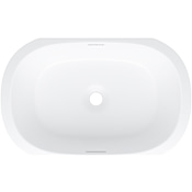 Victoria and Albert Barcelona 20-7/8" Oval Limestone Undermount Bathroom Sink with Overflow Standard Matte White