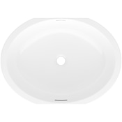 Victoria and Albert Kaali 23-3/8" Oval Volcanic Limestone Undermount Bathroom Sink with Overflow Gloss White